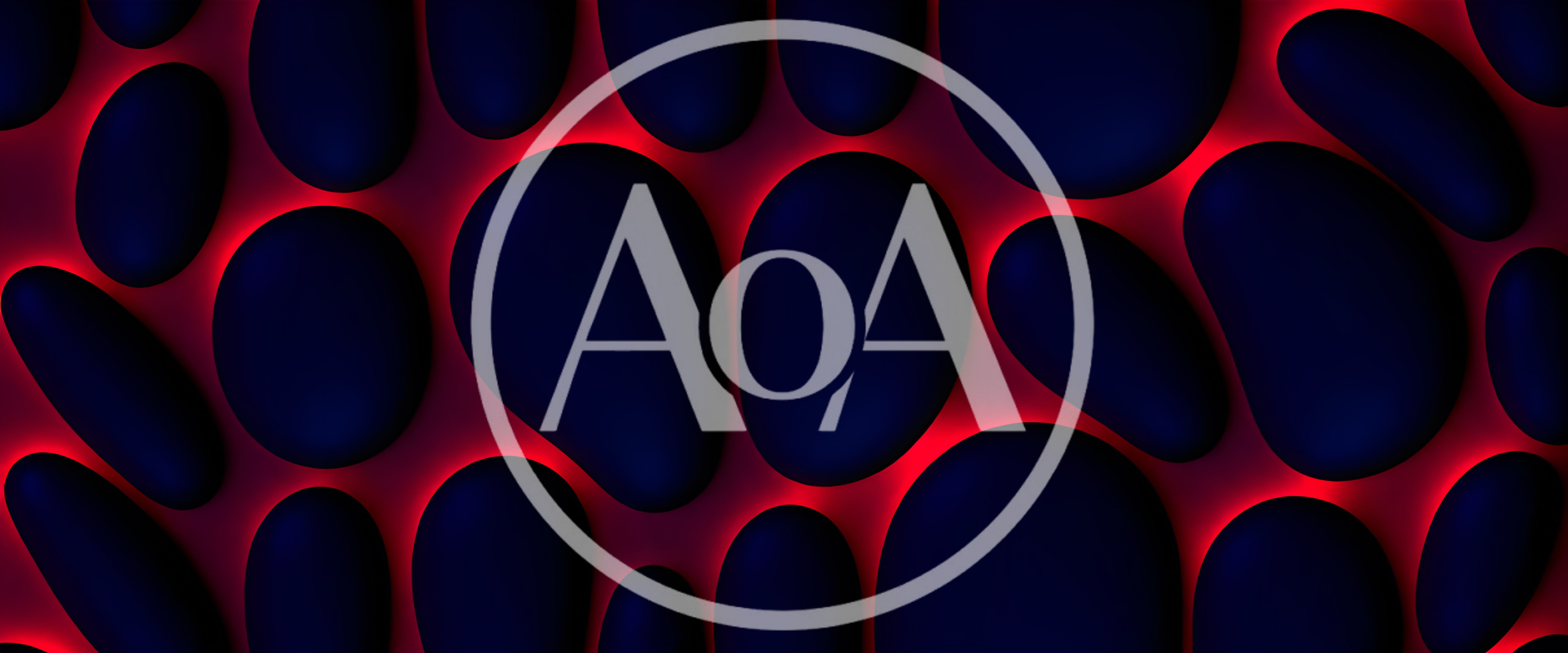 Abstract Dark Blue Organic Shapes With Glowing Red Background