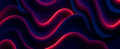 Abstract Background With Glowing Red And Blue Waves
