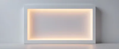 Minimalist Rectangular Wall Niche With Warm Backlighting