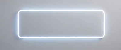 Glowing White Neon Rectangular Frame On Grey Wall