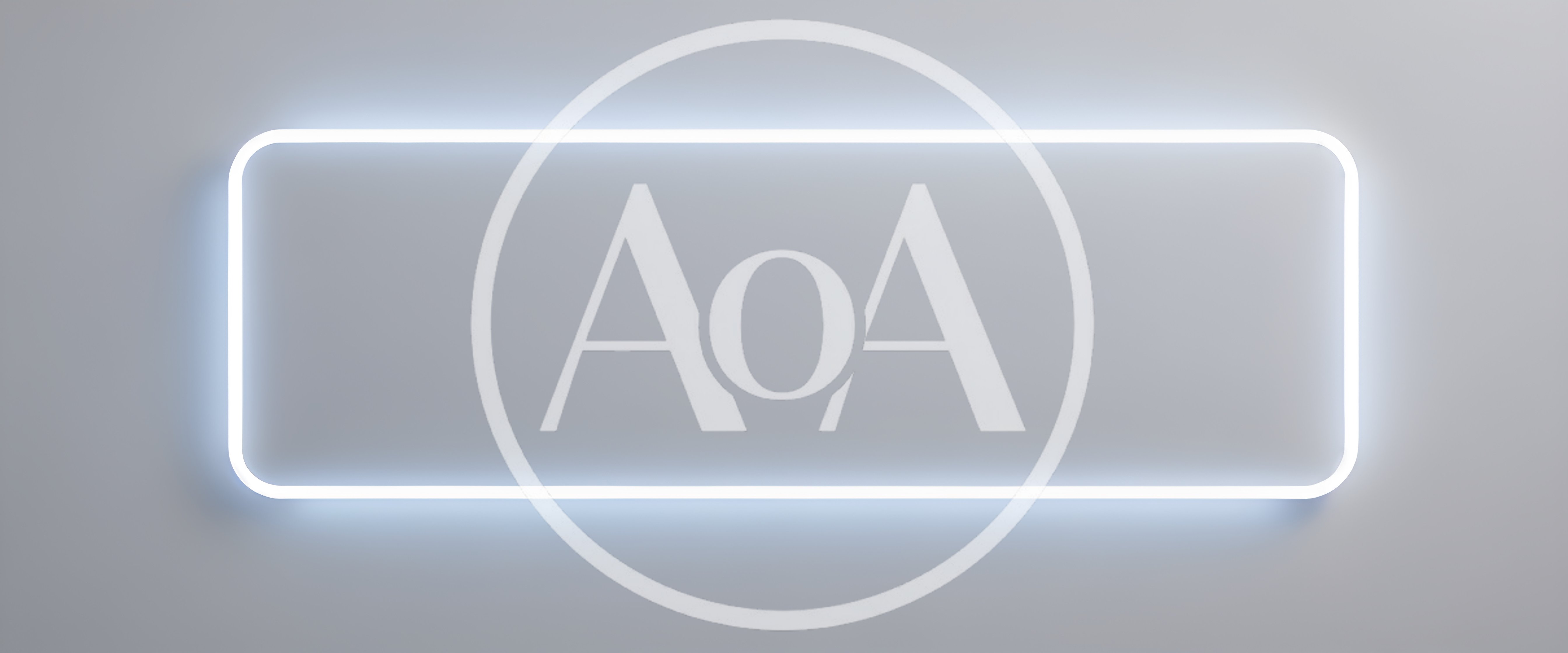 Glowing White Neon Rectangular Frame On Grey Wall
