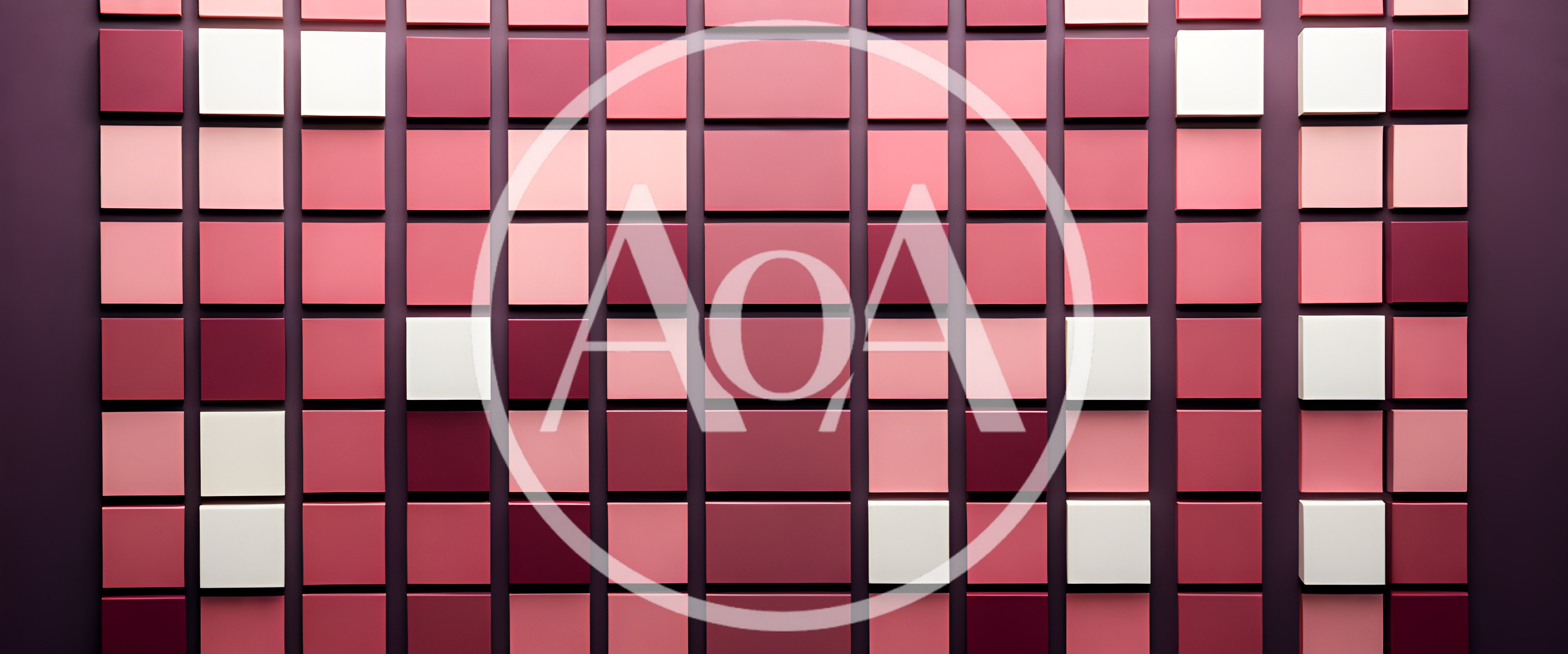 Abstract Wall With Three Dimensional Pink And White Tiles