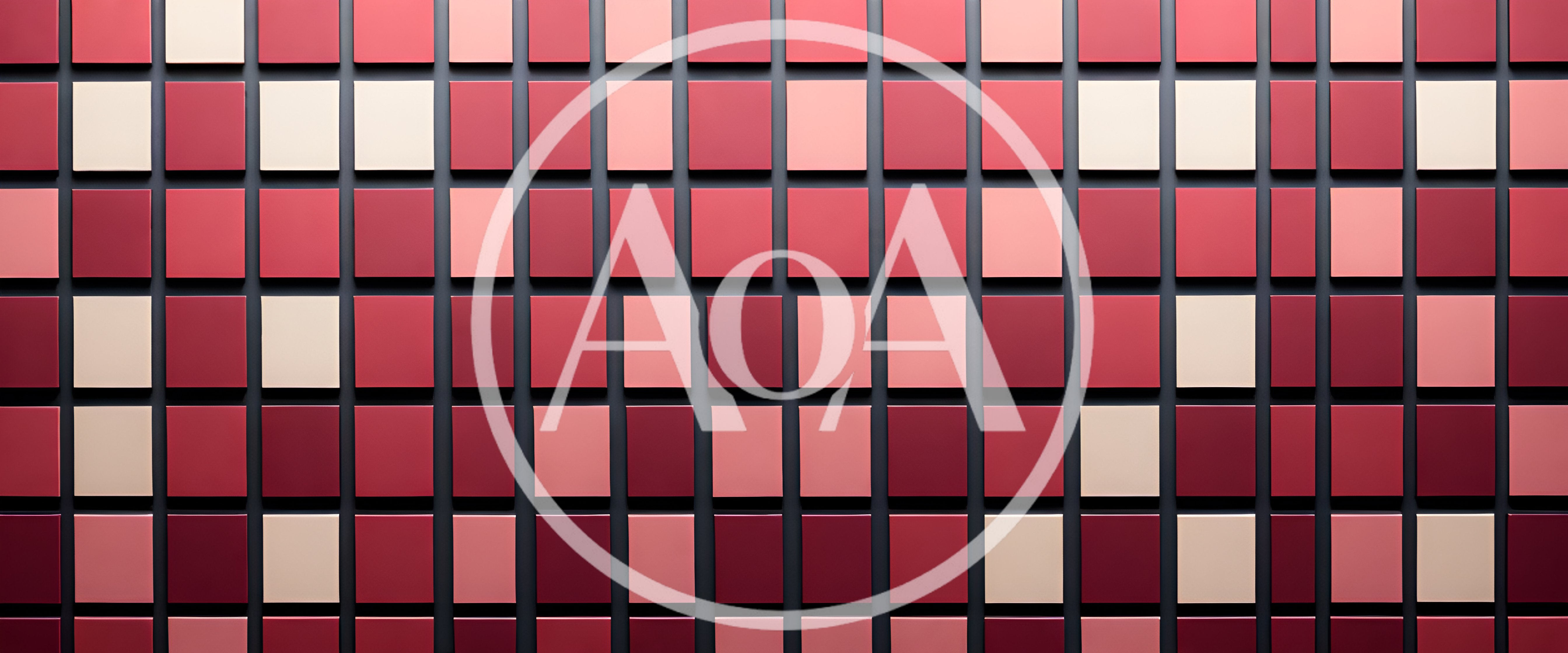 Abstract Wall With Red And Beige Square Tiles