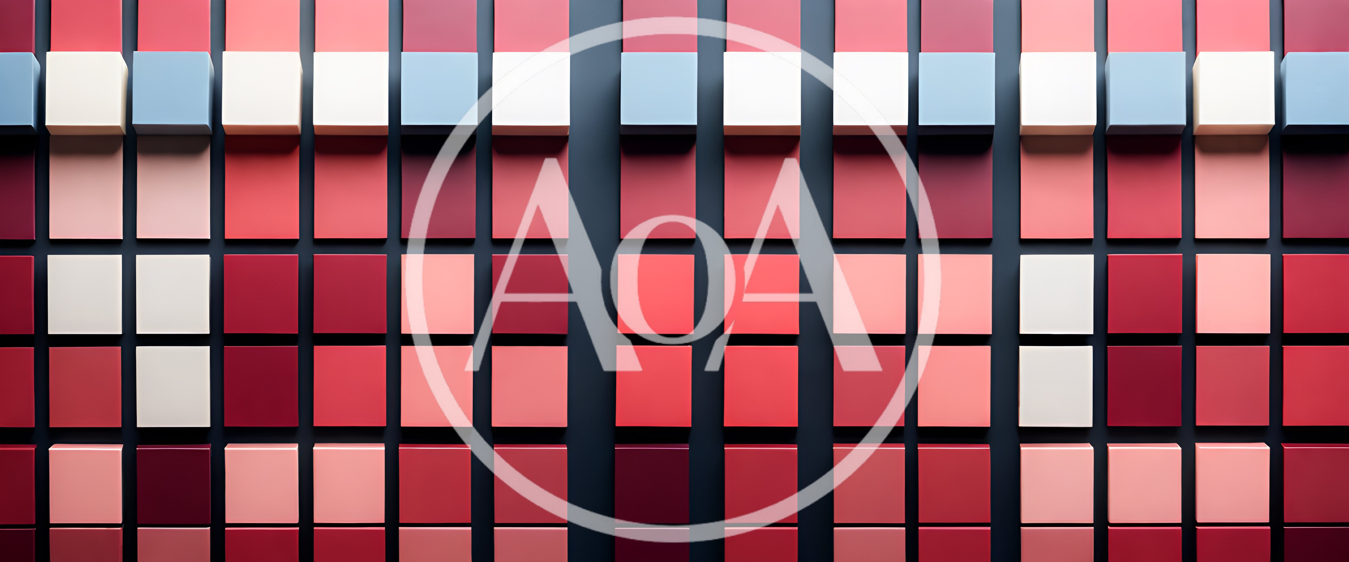 Abstract 3D Wall With Red And Blue Cubes