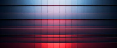 Abstract Geometric Wall With Red And Blue Lighting