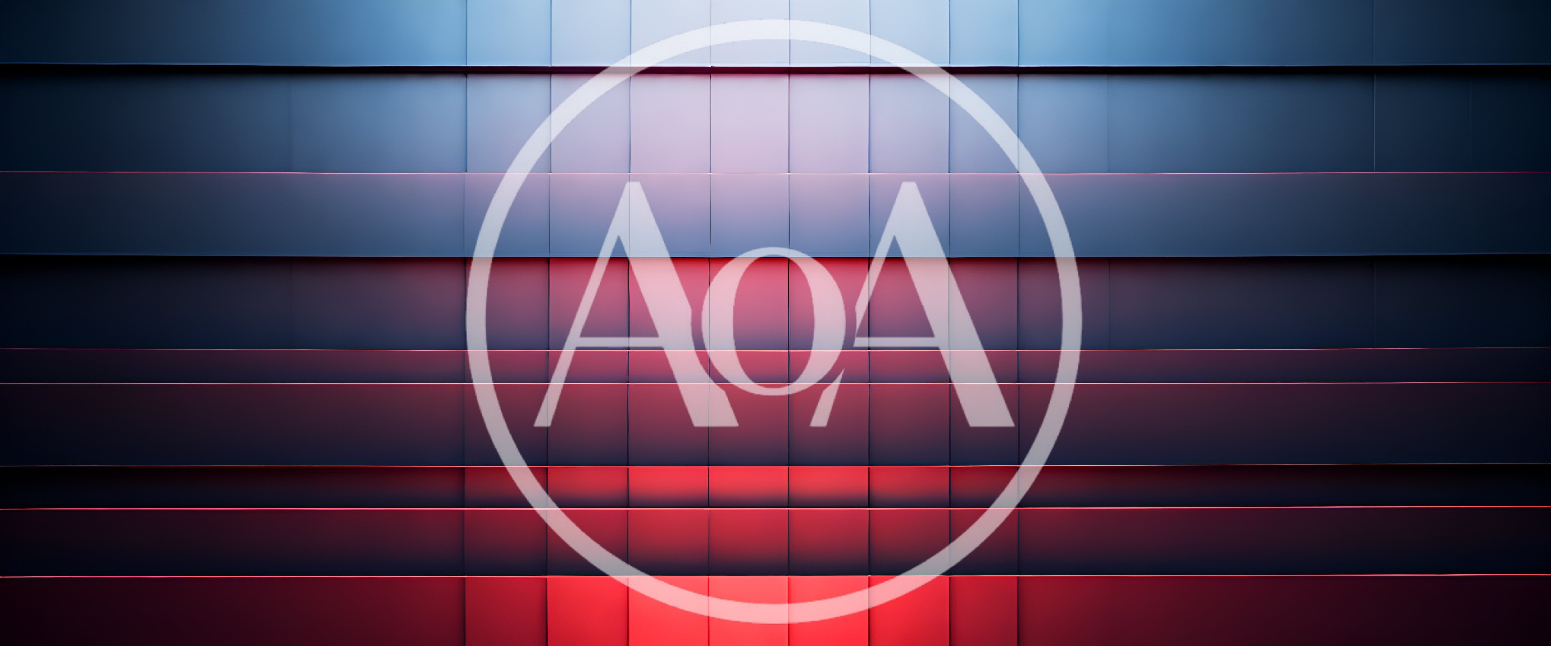 Abstract Geometric Wall With Red And Blue Lighting
