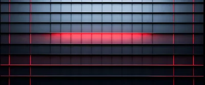 Abstract Dark Wall With Glowing Red Neon Lines