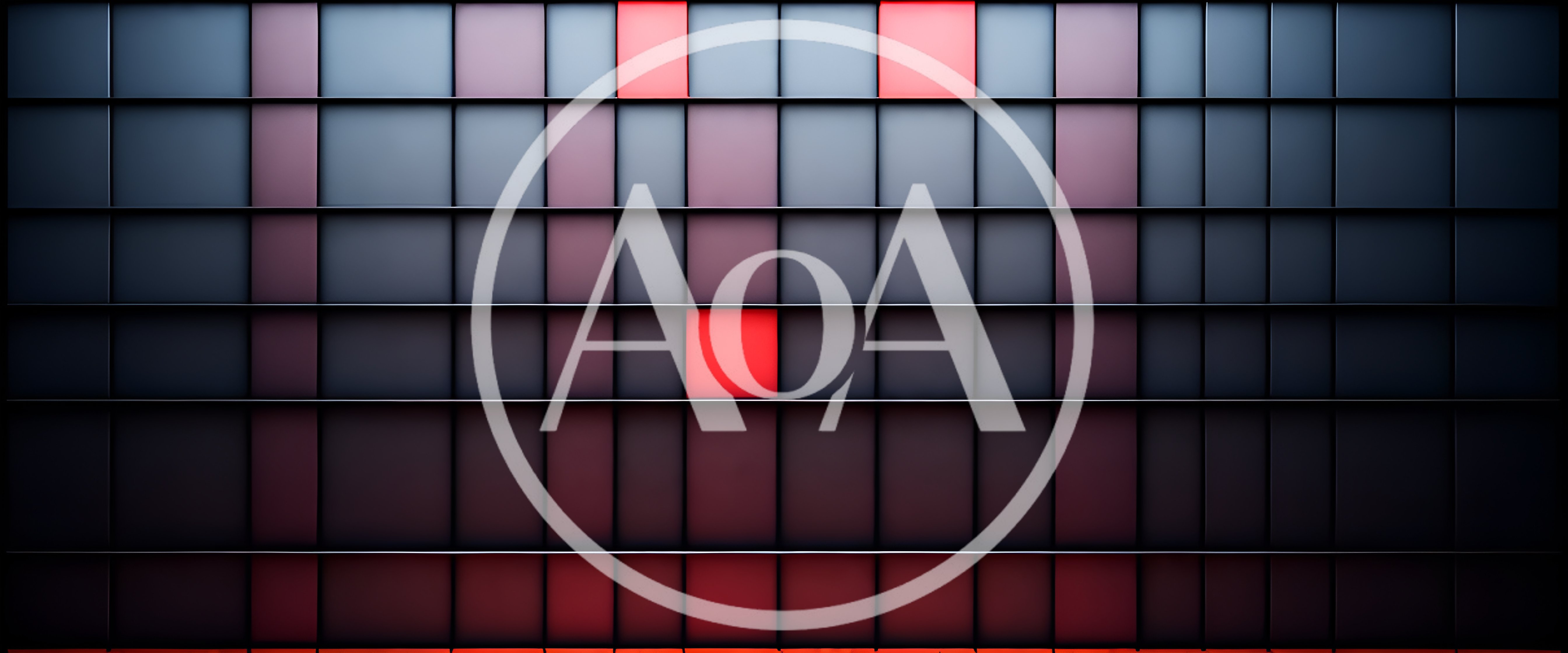 Abstract Digital Grid With Glowing Red Square Pixels