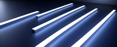 Abstract Glowing Neon Light Bars On Dark Surface