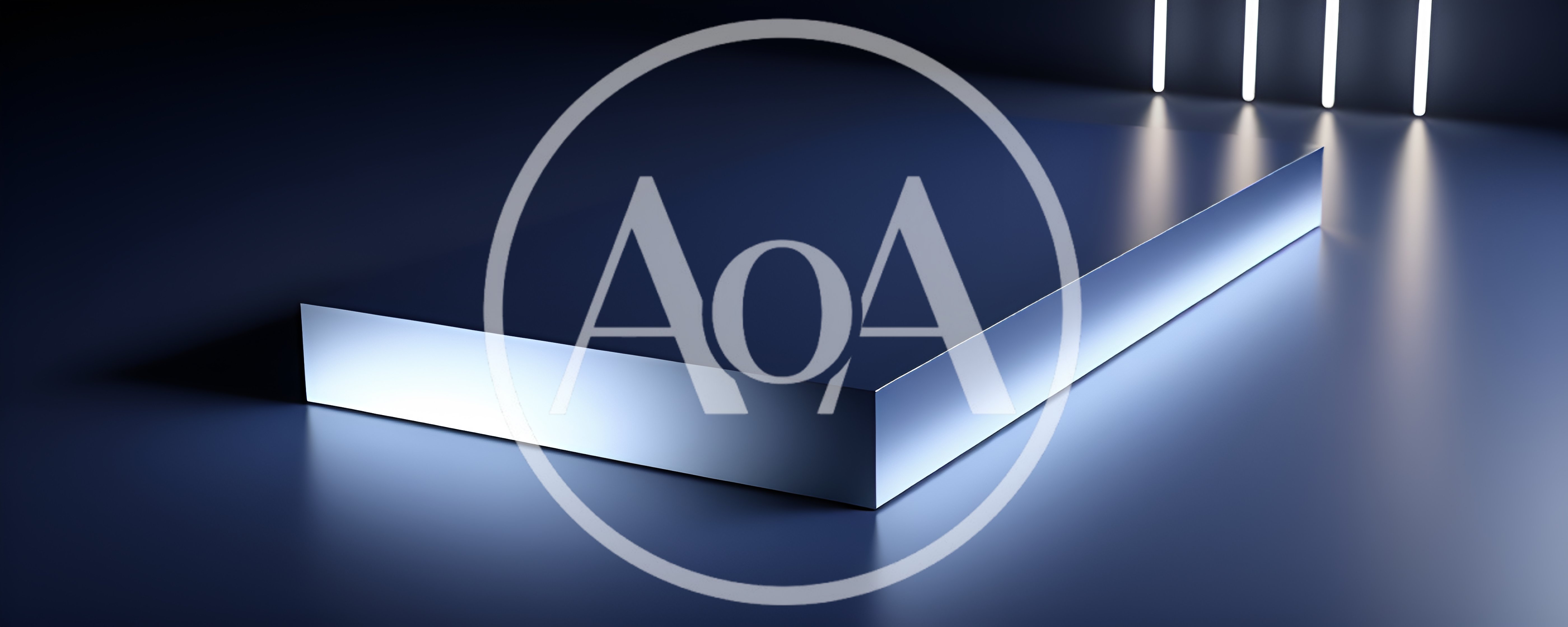 Minimalist Rectangular Podium With Blue Ambient Lighting