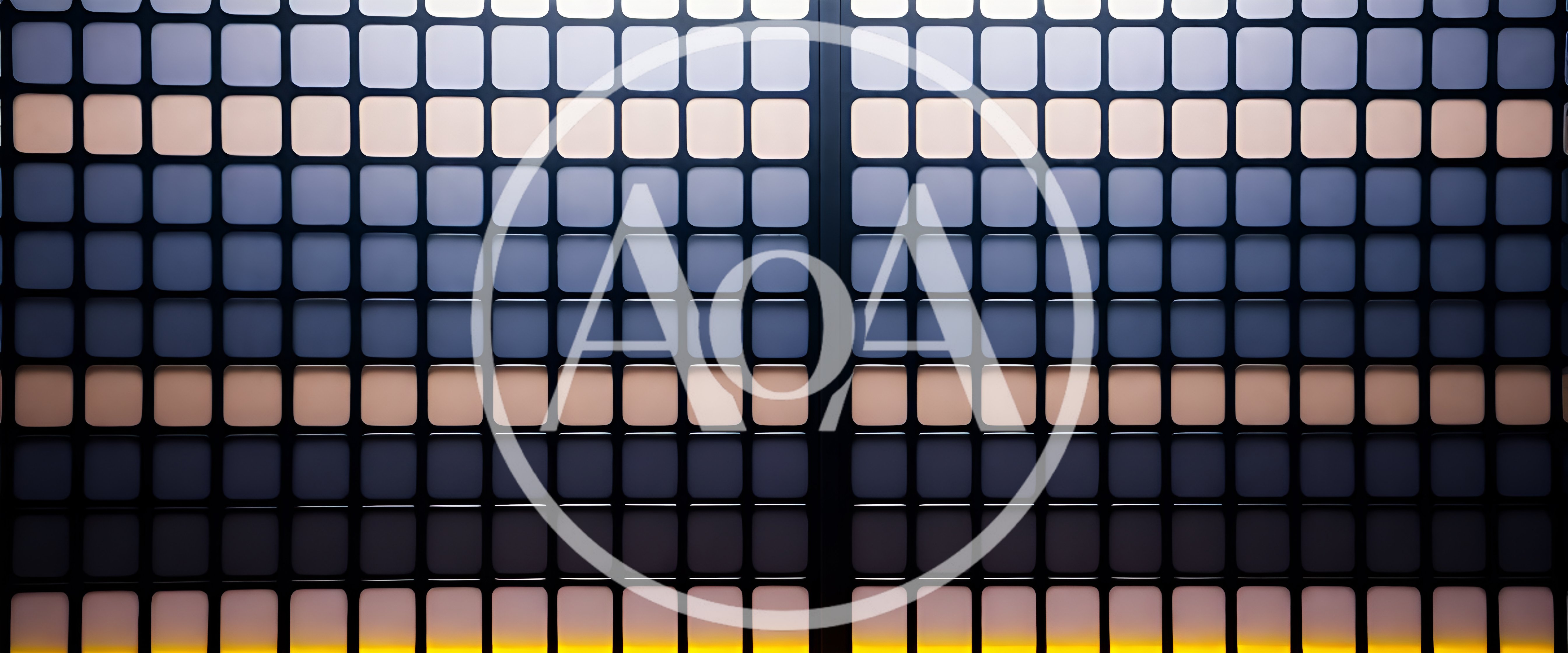 Abstract Grid Wall With Glowing Rectangular Panels