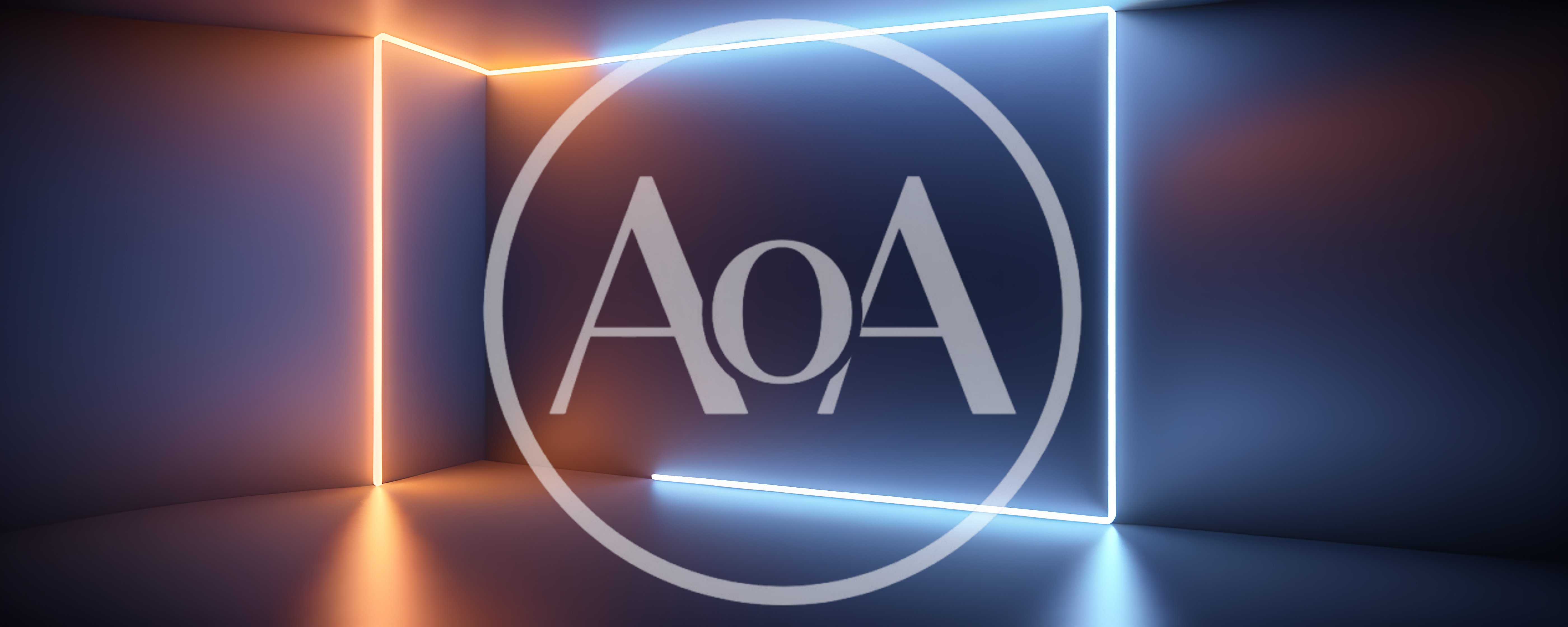 Abstract Neon Light Frame In Empty Room