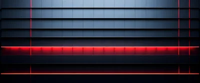 Abstract Dark Wall With Glowing Red Neon Lines