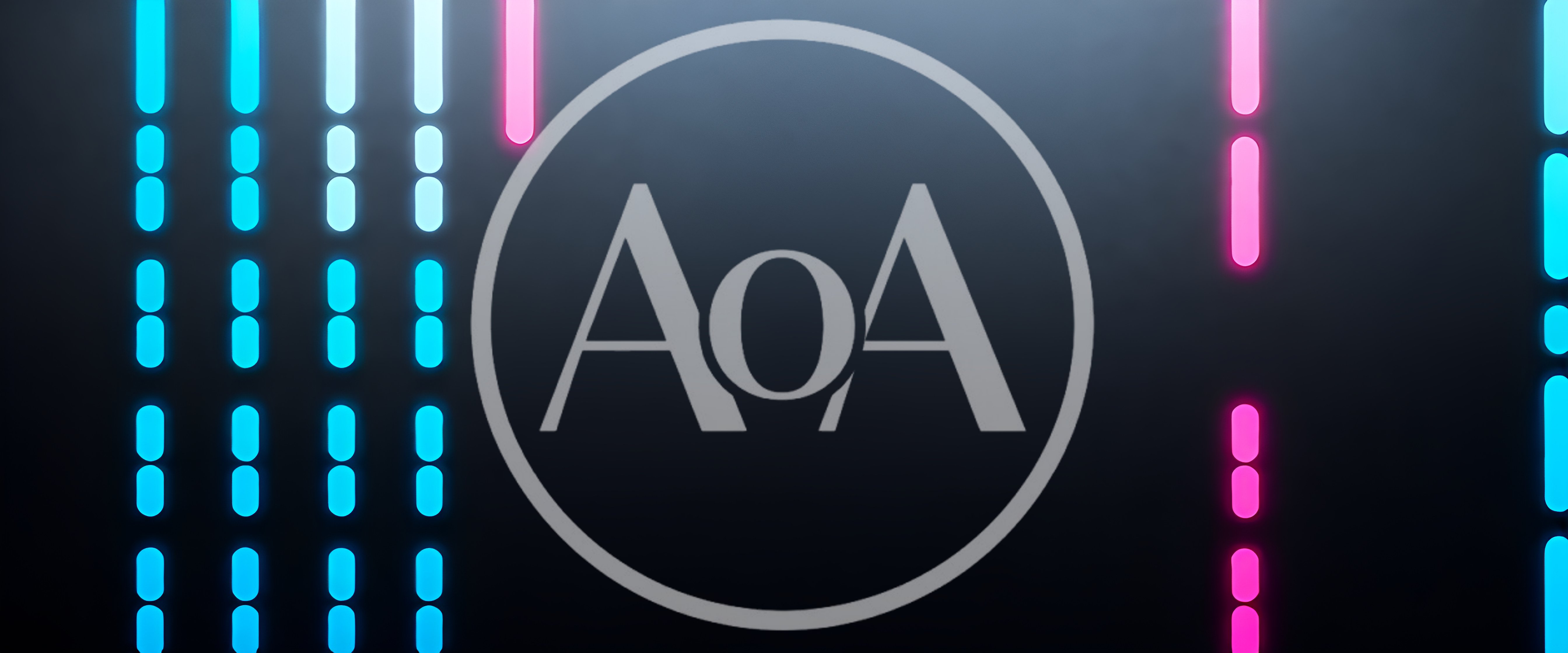 Abstract Neon Light Strips On Dark Background