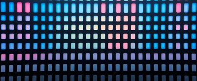 Abstract Digital Grid With Pulsing Neon Light Patterns