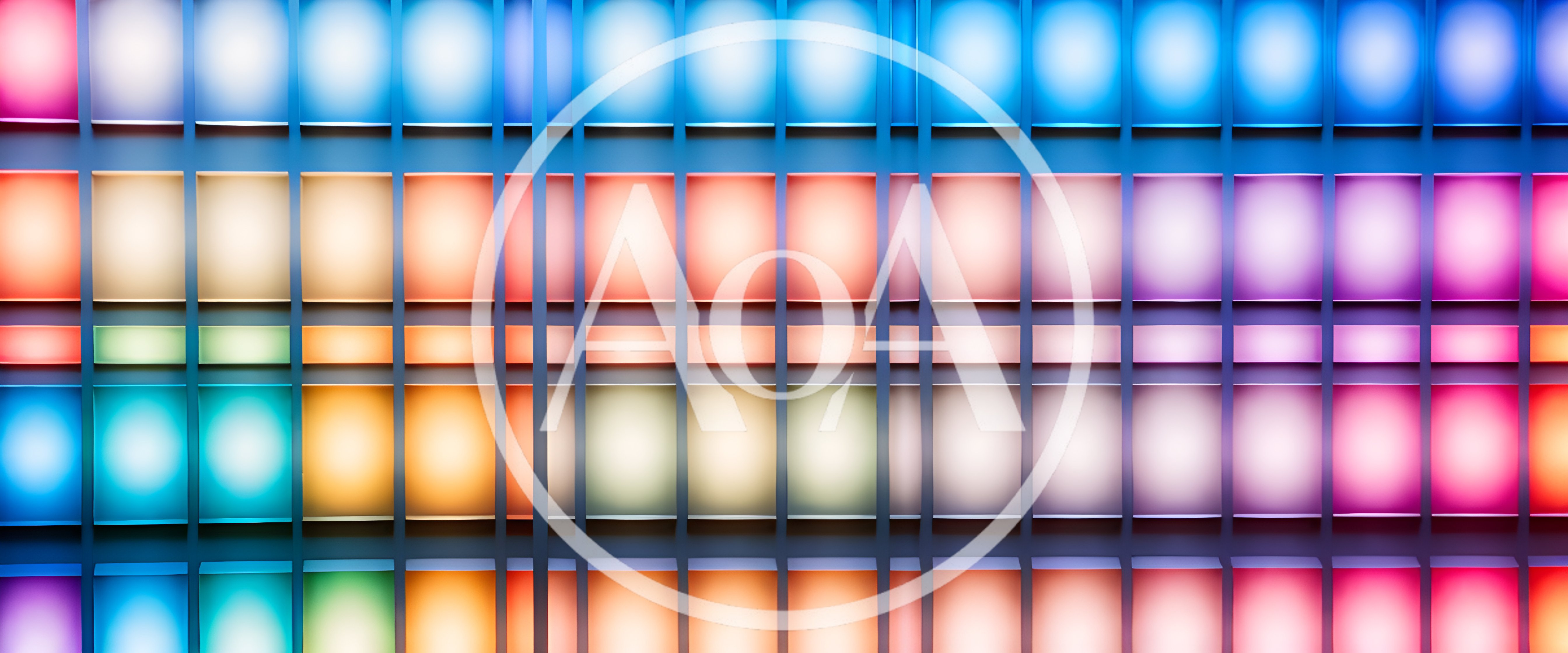 Abstract Grid Of Glowing Colorful Light Panels