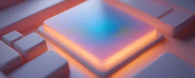 Glowing Abstract Keyboard Key With Iridescent Surface