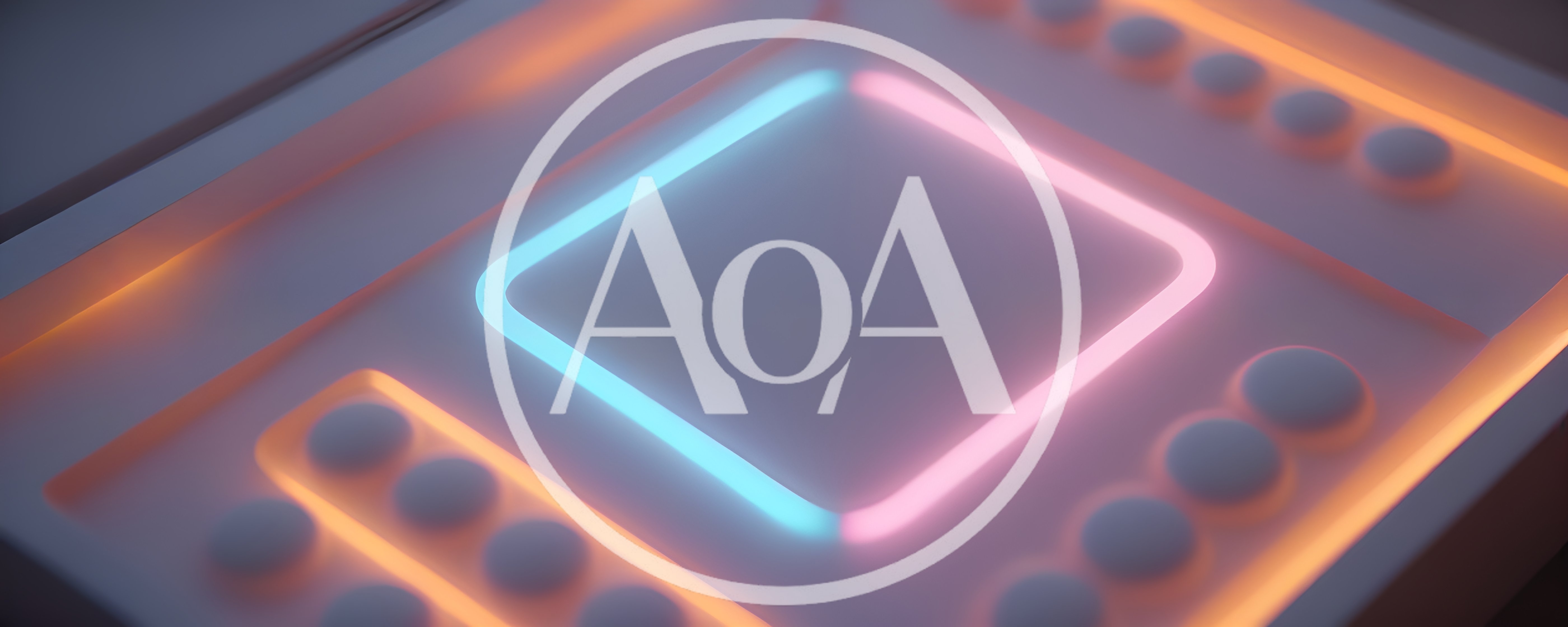 Abstract Futuristic Control Panel With Glowing Neon Lights