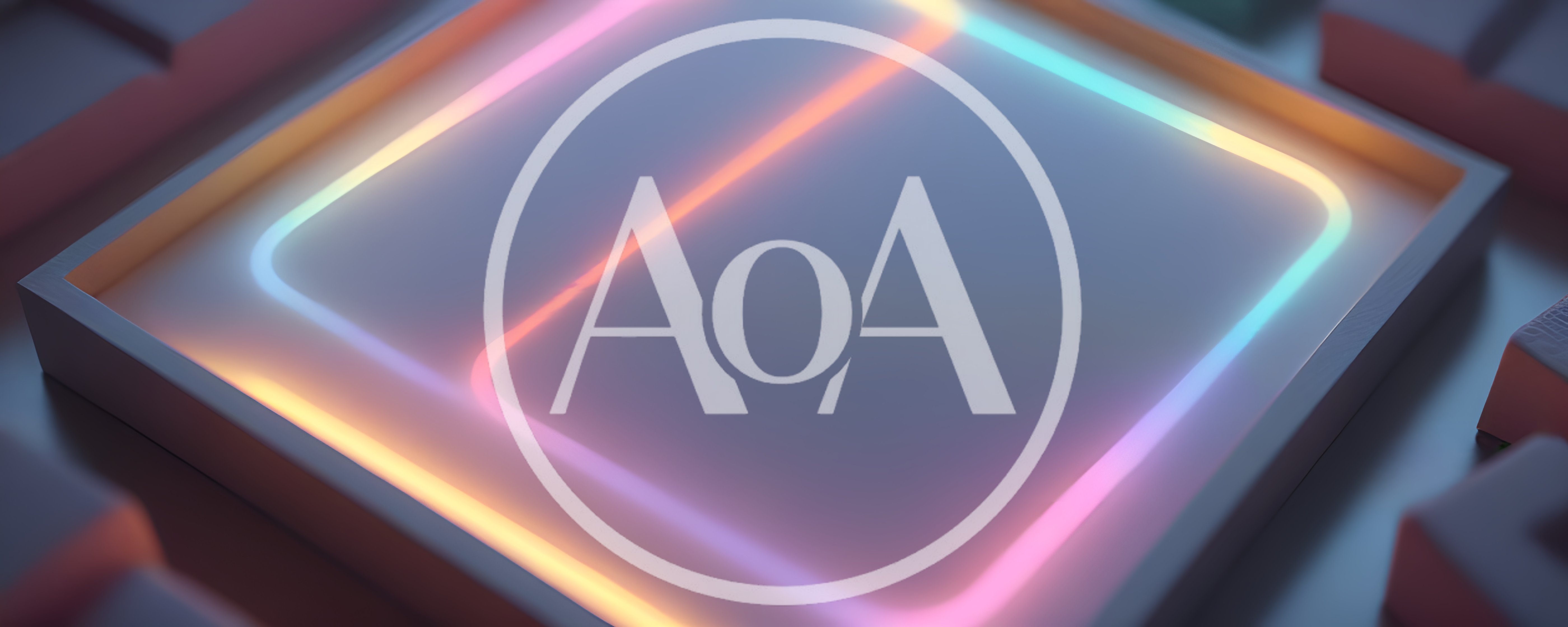 Abstract Neon Glowing Square Frame On Dark Background