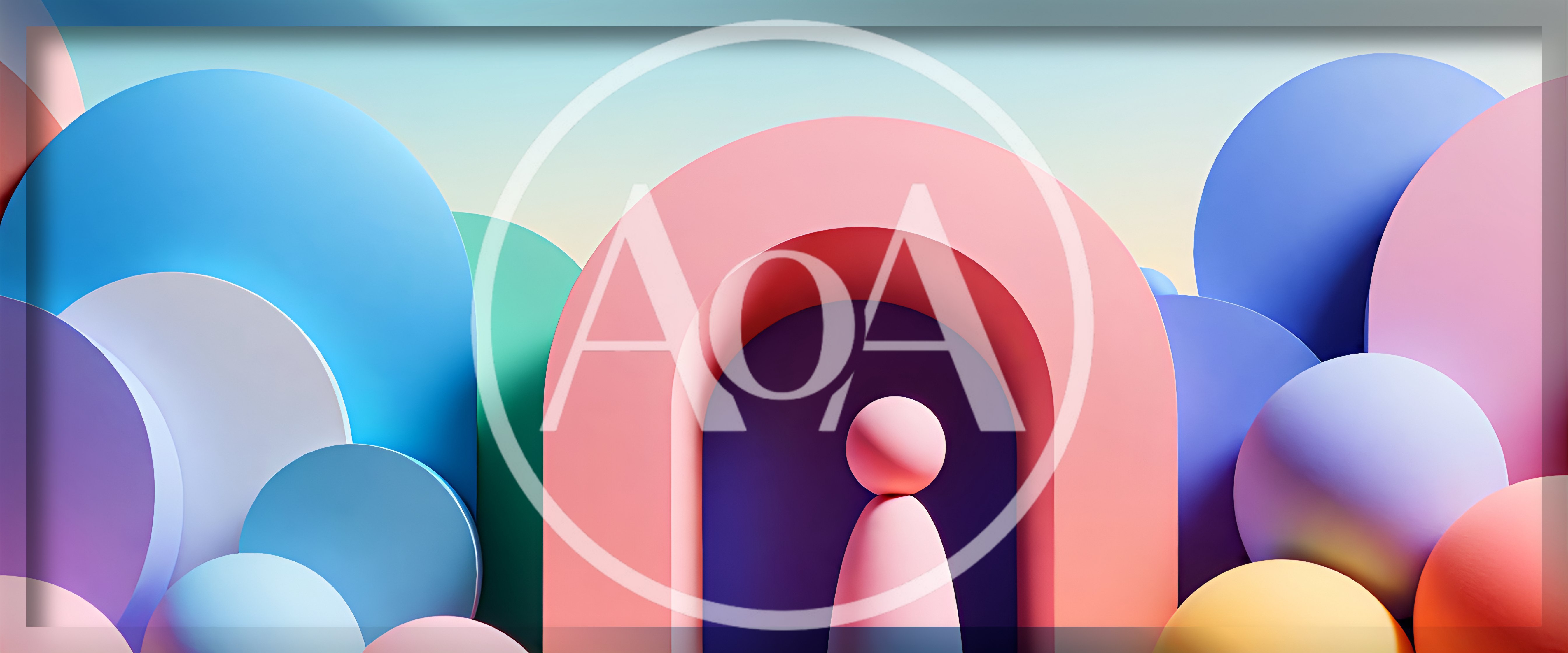 Abstract 3D Geometric Shapes With Pastel Colors