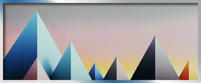 Abstract Geometric Mountain Peaks With Gradient Sky Background