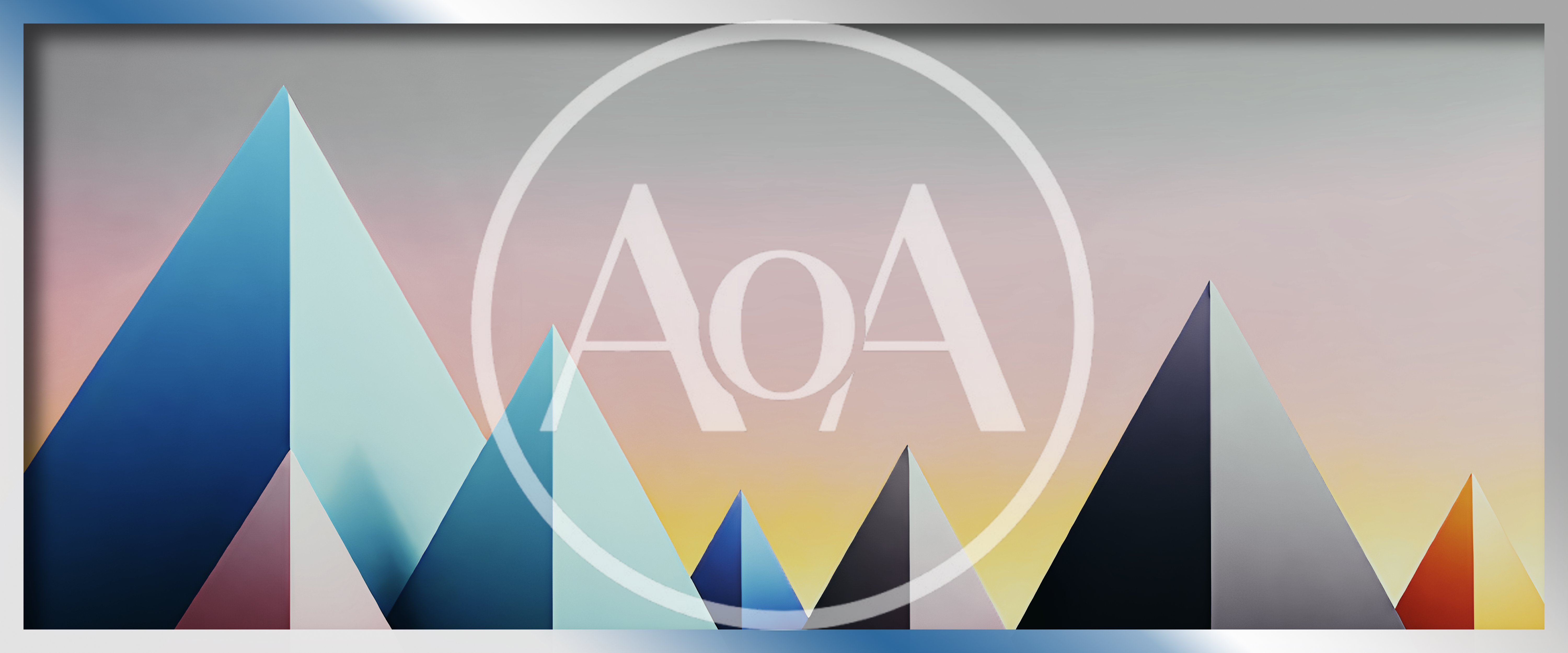 Abstract Geometric Mountain Peaks With Gradient Sky Background