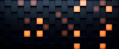 Abstract Background Of Glowing Orange Cubes