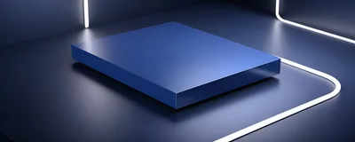 Blue Rectangular Pedestal With Neon Lighting