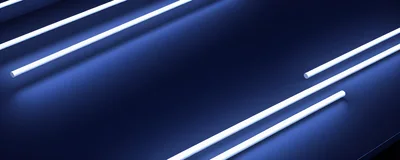Abstract Blue Background With Glowing White Neon Rods