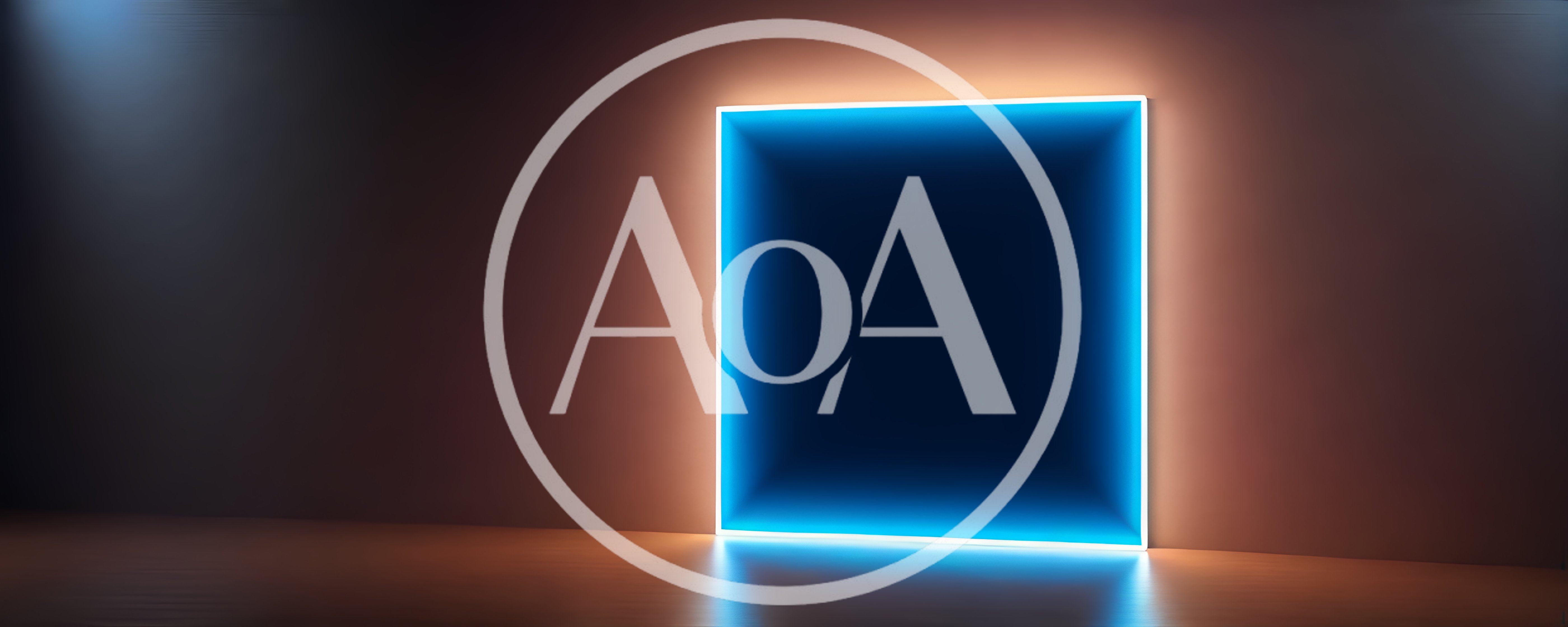 Glowing Blue Neon Square Portal In Dark Room