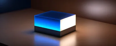 Glowing Rectangular Light Box On A Reflective Surface