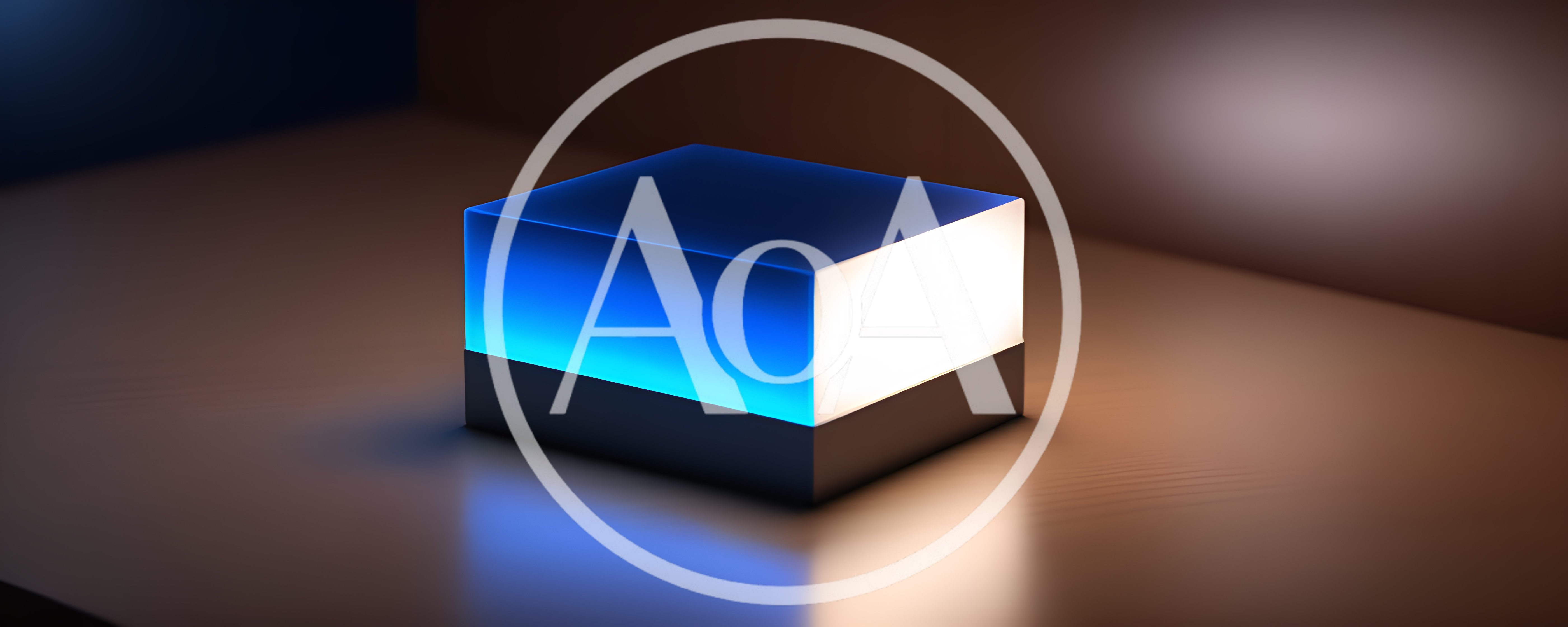Glowing Rectangular Light Box On A Reflective Surface
