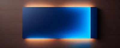 Modern Blue Illuminated Rectangular Wall Panel