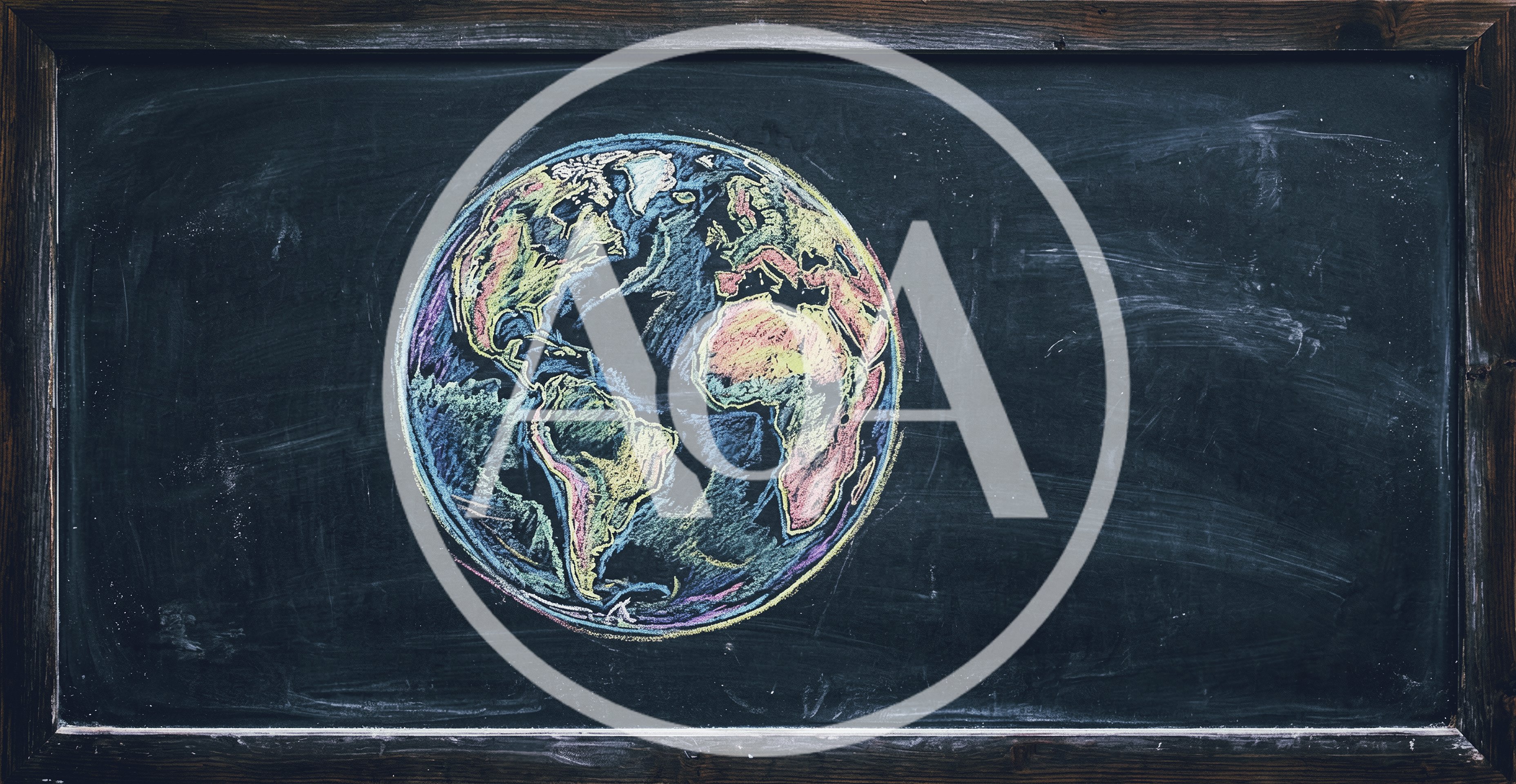Chalk Drawing Of Earth On A Blackboard
