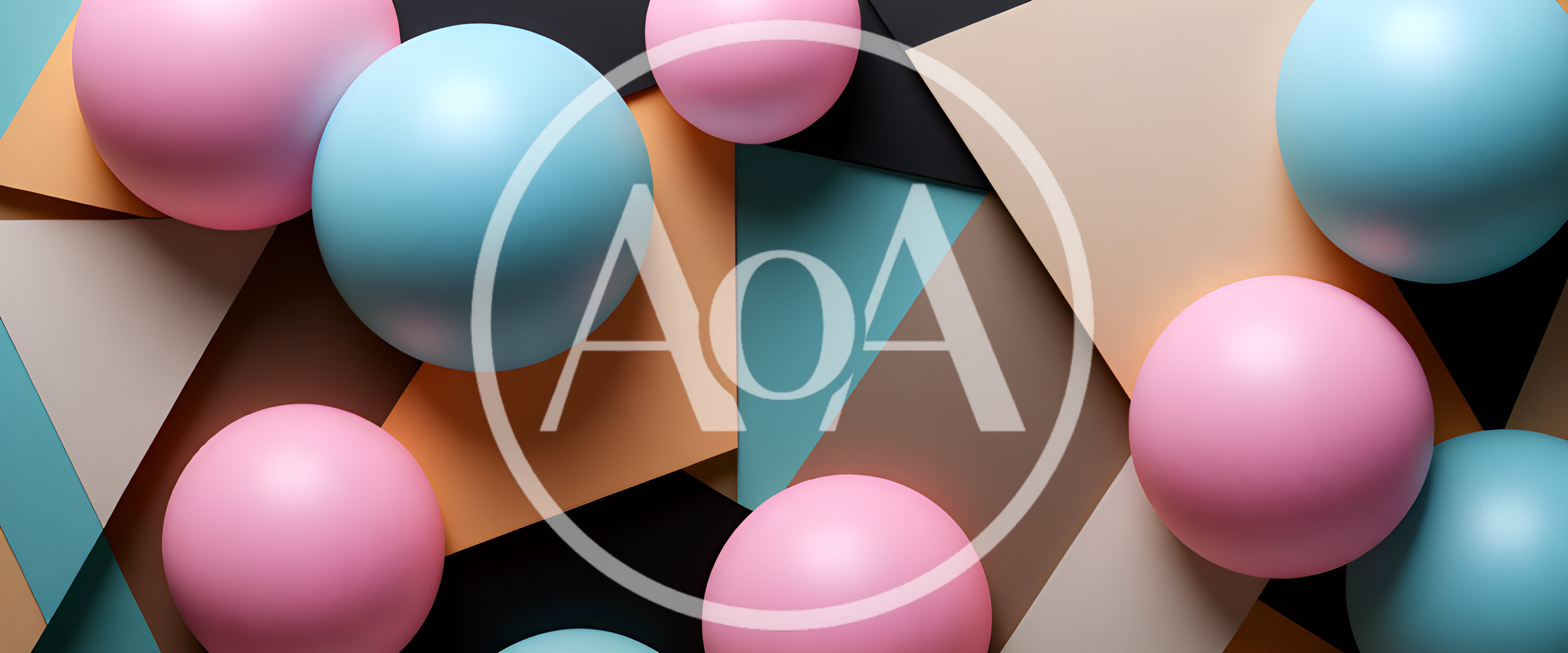 Abstract 3D Composition With Pink And Blue Spheres