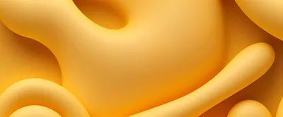 Abstract 3D Yellow Fluid Organic Shapes Background