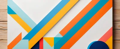 Abstract Geometric Composition With Vibrant Diagonal Color Stripes