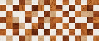 Abstract Wooden Mosaic Pattern With Square Tiles