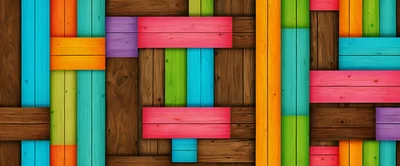 Colorful Painted Wooden Planks Background Texture