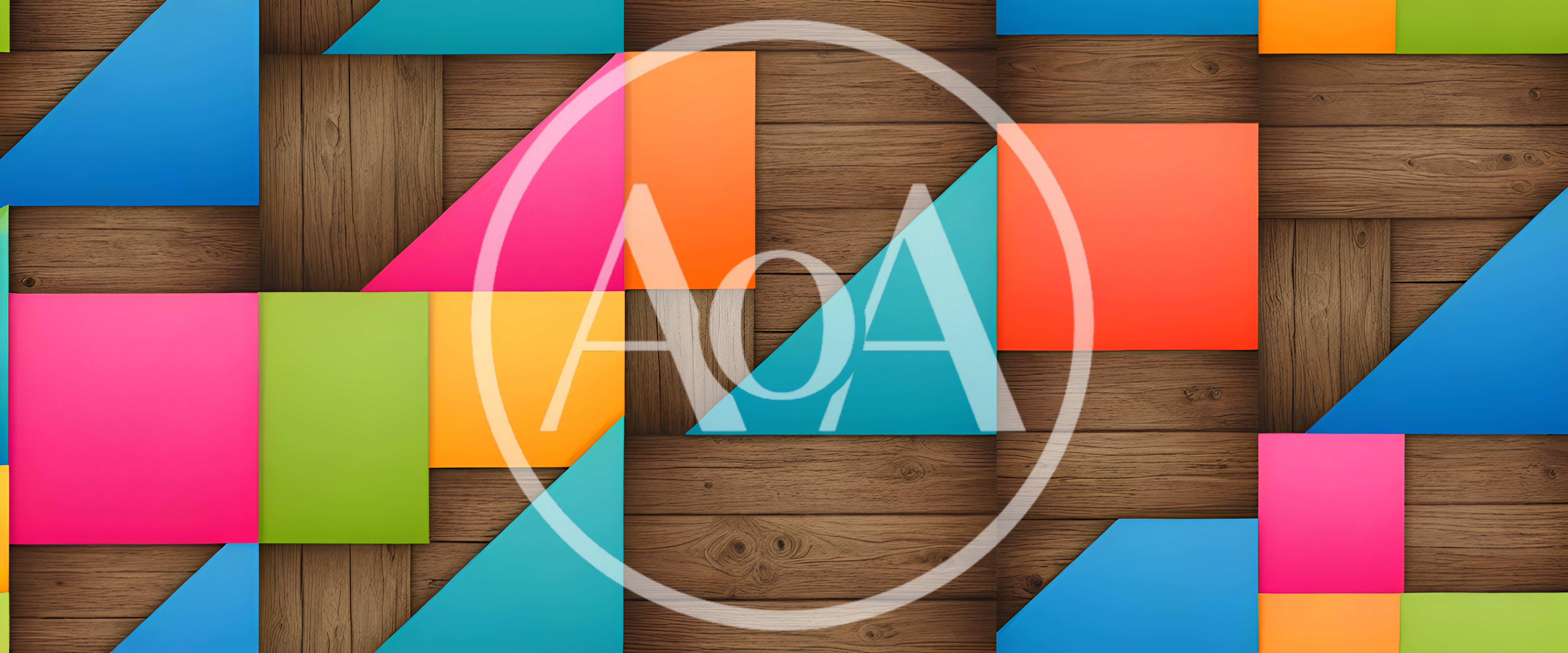 Abstract Geometric Shapes On Rustic Wooden Background