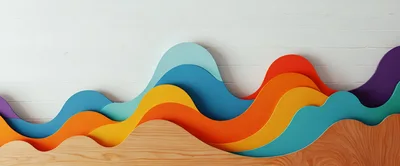 Abstract Layered Paper Cutout Waves Background