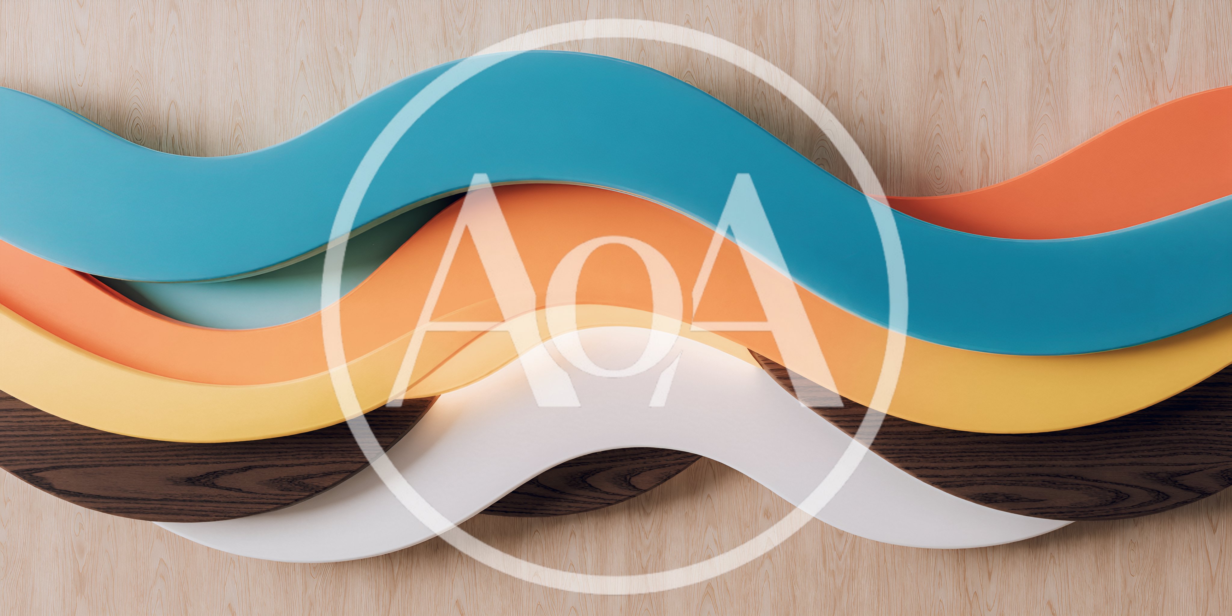 Abstract Wavy Layers With Colorful Geometric Shapes