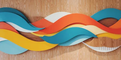 Abstract Colorful Wave Wall Art Installation
