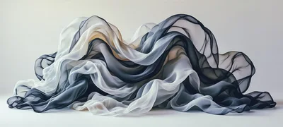 Abstract Flowing Layers Of Sheer Fabric