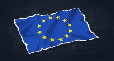 Torn Paper Flag Of The European Union