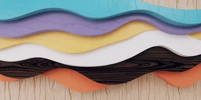 Abstract Wavy Layers Of Colorful Wood Textures