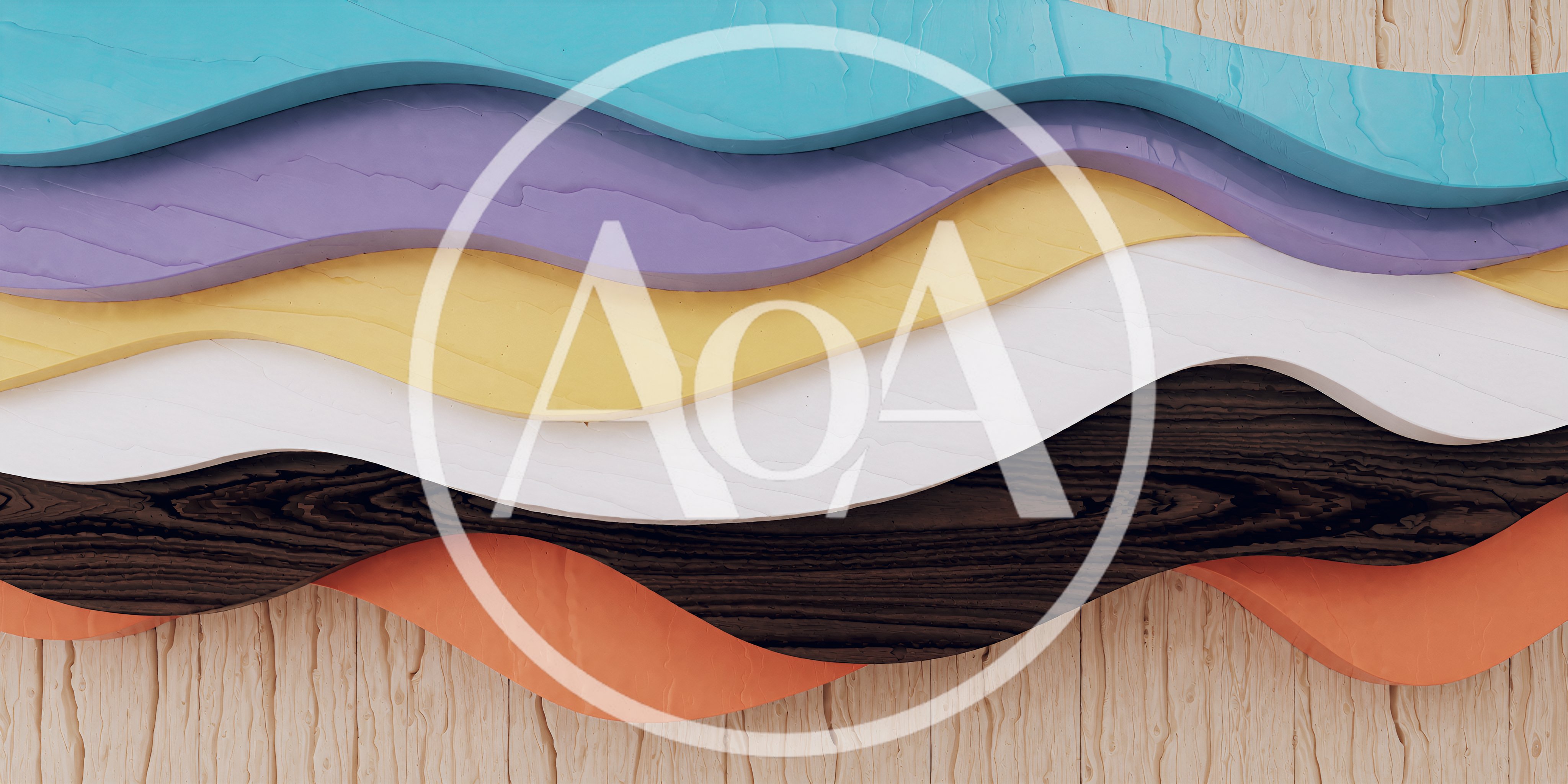 Abstract Wavy Layers Of Colorful Wood Textures
