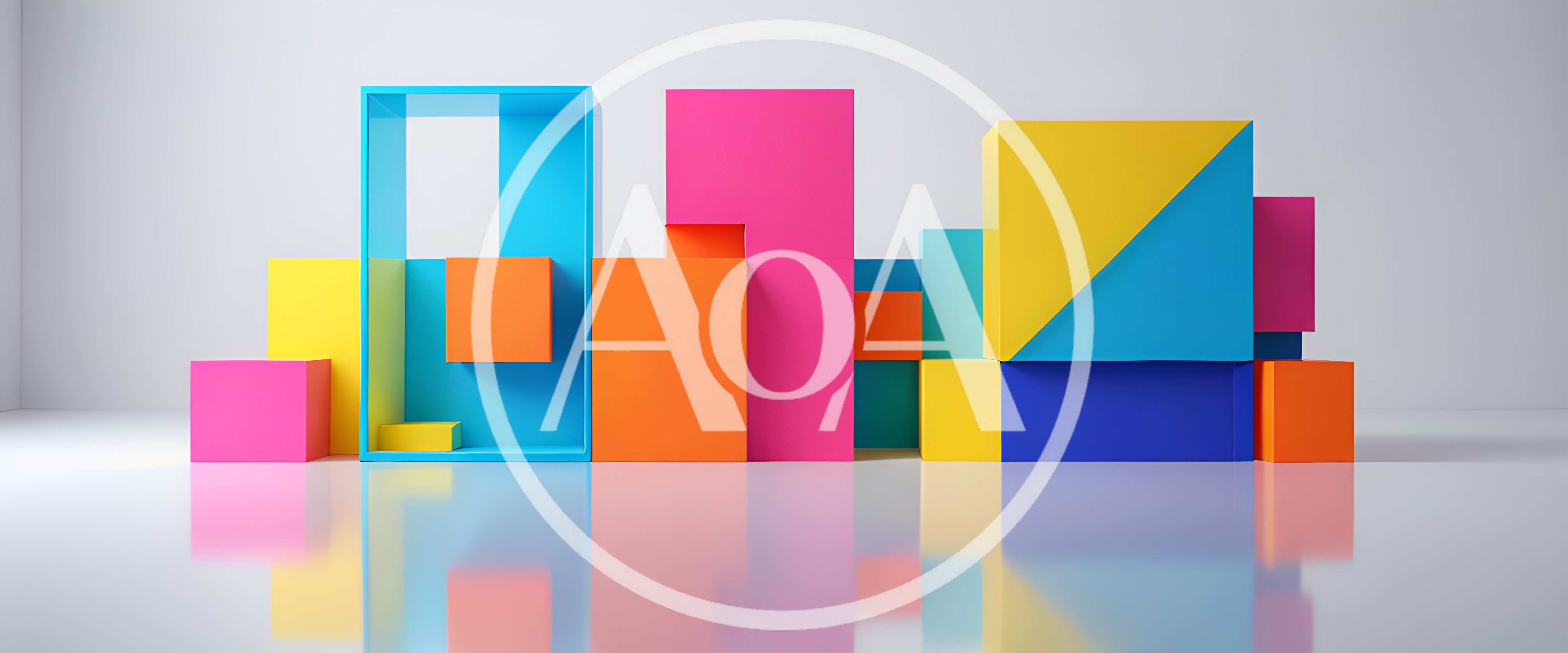 Abstract Geometric Shapes Composition With Vibrant Colors