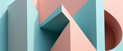 Abstract Geometric 3D Shapes In Pastel Colors