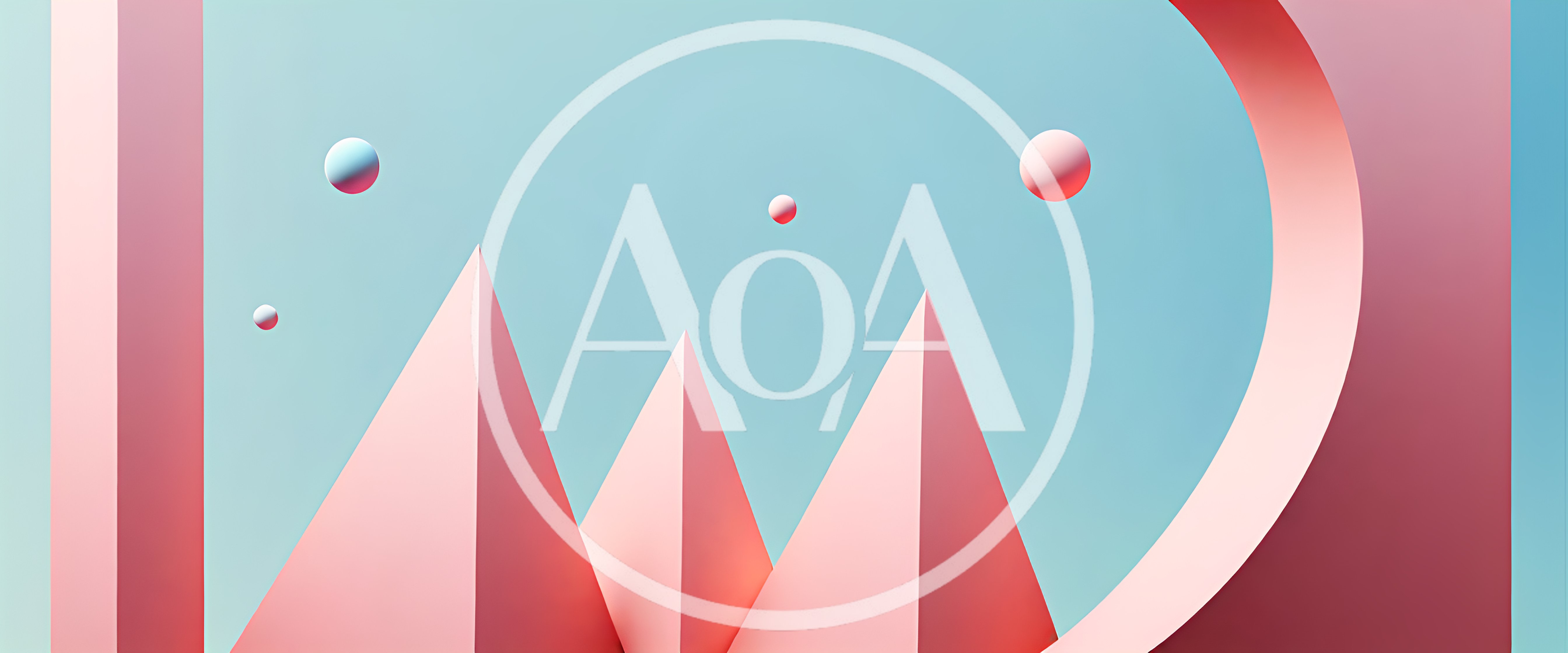 Abstract 3D Pink Pyramids and Floating Spheres